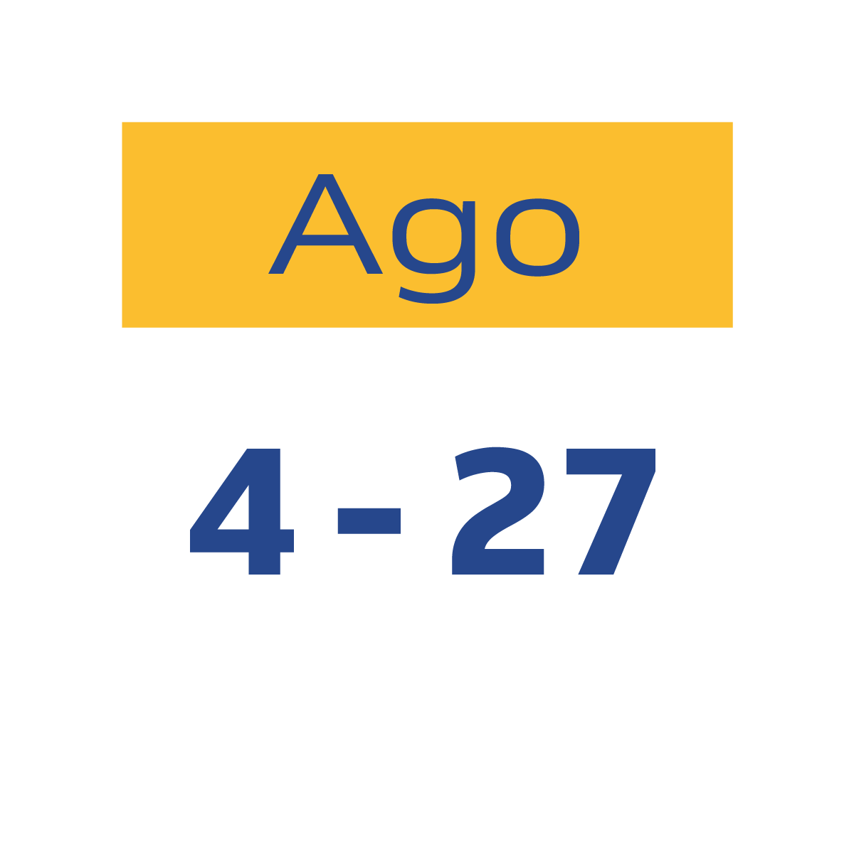 4 al 27 de agosto, 2026