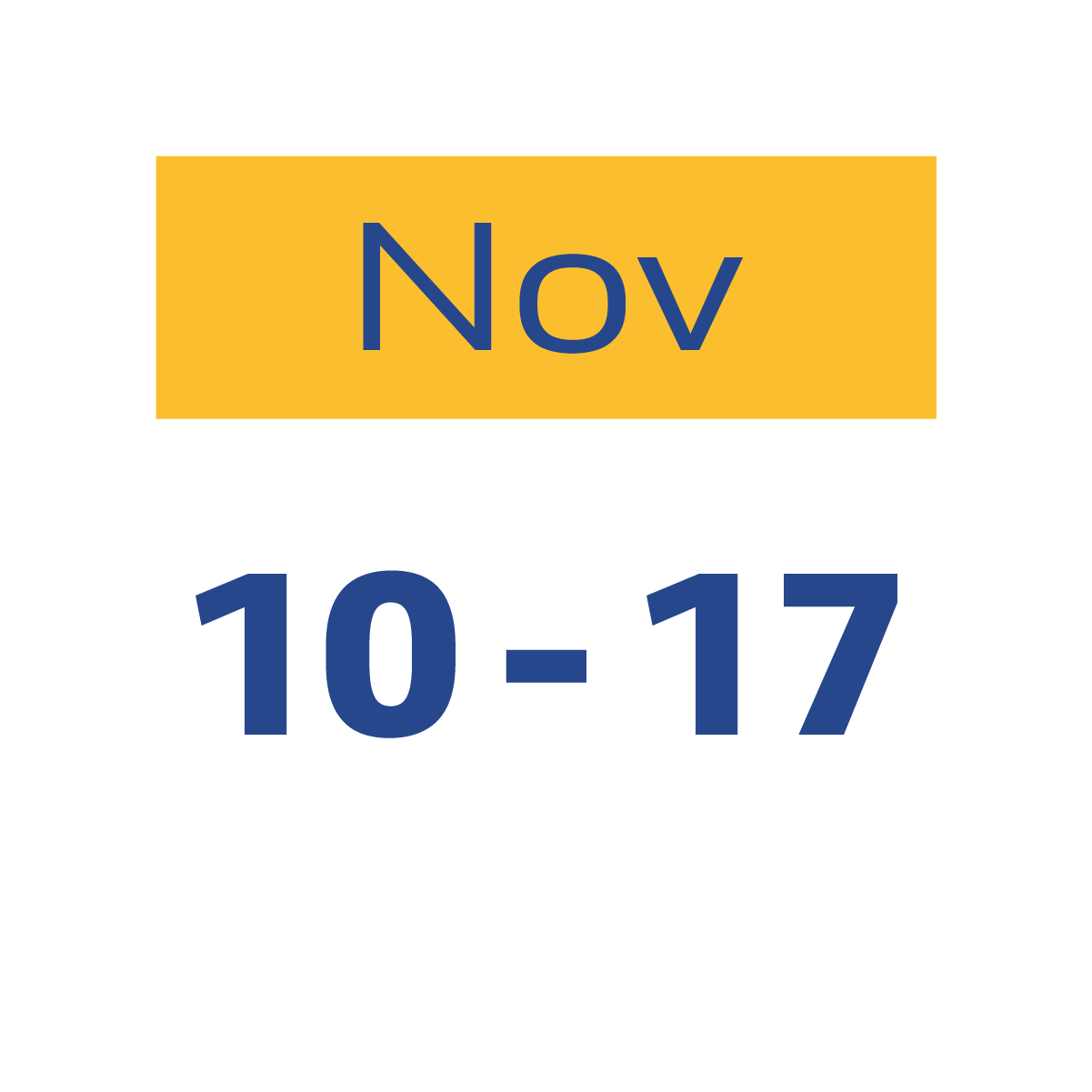 10 al 17 de noviembre, 2026