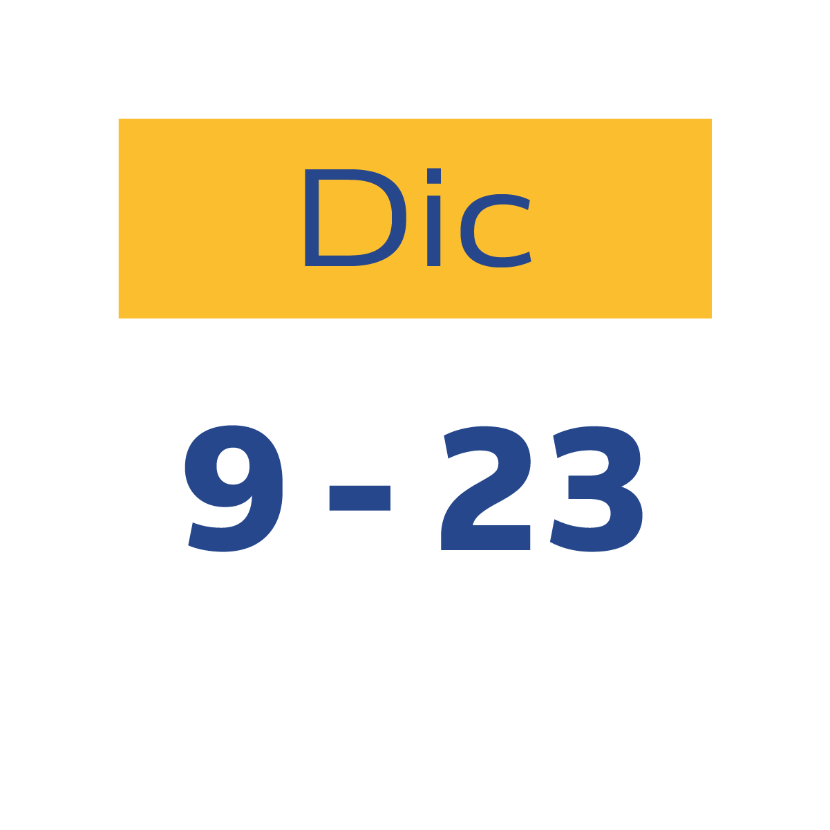 Martes 9 hasta el martes 23 de diciembre, 2025
